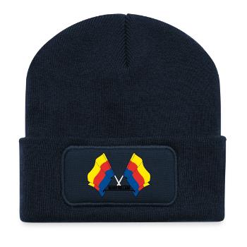 Deux drapeaux texte HOLLANDE-SEPTENTRIONALE - Beanie recyclé à patch - bleu marine - Devant
