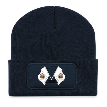 Zwei Flaggen mit dem Text ILLINOIS - Recycelte Patch Beanie - French Navy - Vorne