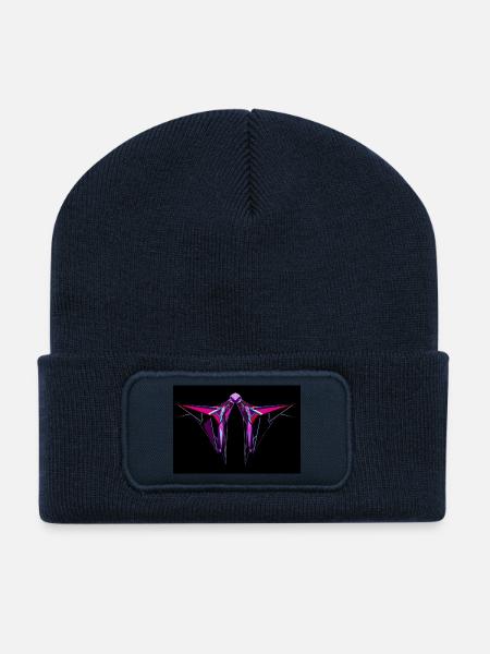 Cyber tribal color artwork - Recycled Patch Beanie - french navy
