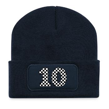 Nummer 10 Plaid - Recycelte Patch Beanie - French Navy - Vorne