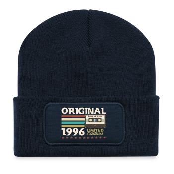 30ème anniversaire Cadeau Homme Cassette Avril 1996 - Beanie recyclé à patch - bleu marine - Devant