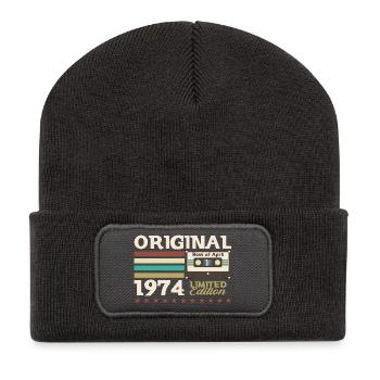 51ème Anniversaire Original Avril Millésime 1974 - Beanie recyclé à patch - charbon - Devant