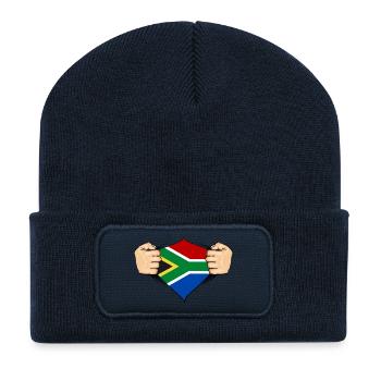 South Africa Flag Design - Recycled Patch Beanie - french navy - Front