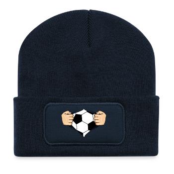 Football Design - Recycled Patch Beanie - french navy - Front
