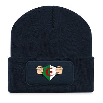 Algerien Flagge Design used - Recycelte Patch Beanie - French Navy - Vorne