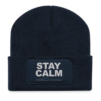 Stay Calm ECG Lifeline Relax Peace - Recycled Patch Beanie - french navy - Front
