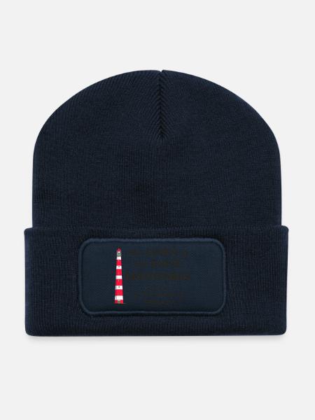 Ameland Niederlande, Leuchtturm Rosinenbrötchen - Recycelte Patch Beanie - French Navy