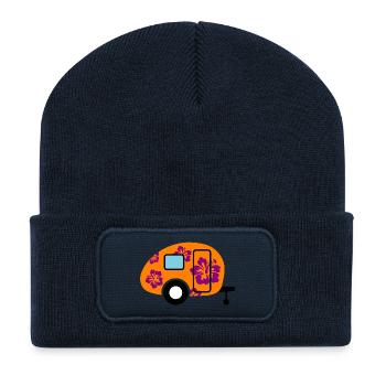 Caravane Camping Hawaï Caravane Blossom Fan - Beanie recyclé à patch - bleu marine - Devant