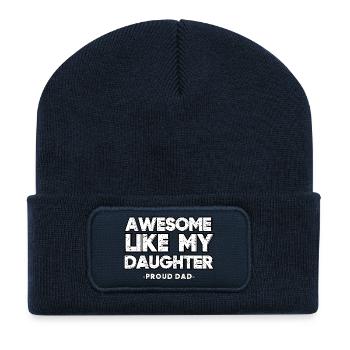 GENIAL WIE MEINE TOCHTER - STOLZER PAPA - - Recycelte Patch Beanie - French Navy - Vorne