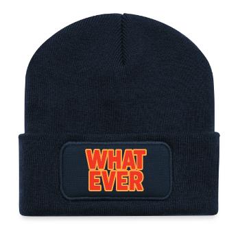 Was auch immer (lebendiger Farbverlaufstext im Retro-Stil der 70er) - Recycelte Patch Beanie - French Navy - Vorne
