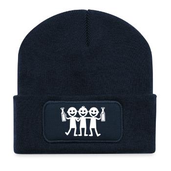 Équipe de fête de la bière drôle - Beanie recyclé à patch - bleu marine - Devant