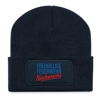 Feuerwehr Nachwuchs – Kleine Helden - Recycelte Patch Beanie - French Navy - Vorne