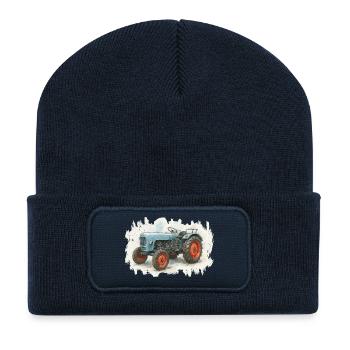 King Tractor - Recycled Patch Beanie - french navy - Front