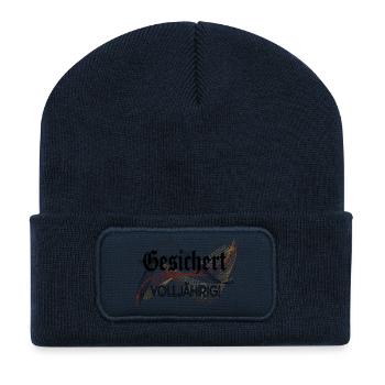 Secured of age! - ideal for the 18th birthday - Recycled Patch Beanie - french navy - Front