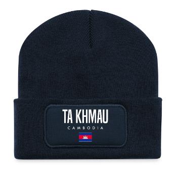 Ta Khmau Kambodscha Khmer - Recycelte Patch Beanie - French Navy - Vorne