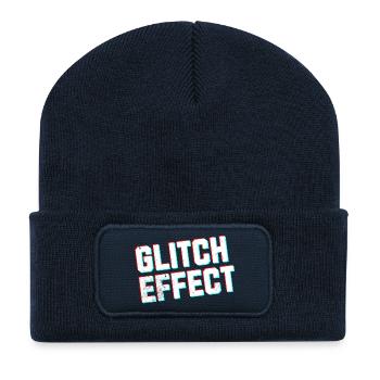 Gamer Glitch Effect Hoodie - Recycelte Patch Beanie - French Navy - Vorne