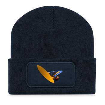 Planche à voile Orange Sail Art - Beanie recyclé à patch - bleu marine - Devant