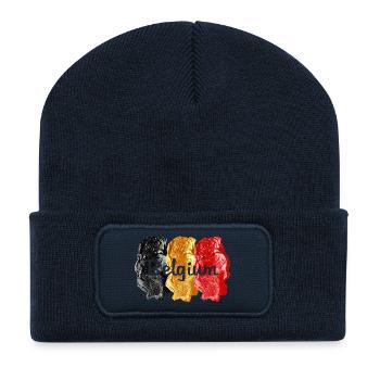 Belgian flag - Recycled Patch Beanie - french navy - Front
