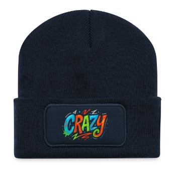 Graffiti Crazy Farbexplosion - Recycelte Patch Beanie - French Navy - Vorne