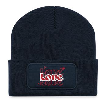 Liebe Liebe Liebe - Recycelte Patch Beanie - French Navy - Vorne