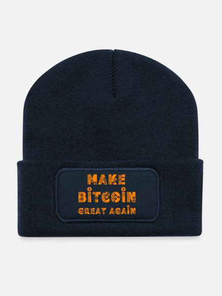 Make Bitcoin Great Again - Recycelte Patch Beanie - French Navy
