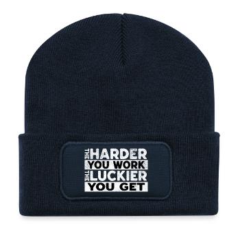 The Harder You Work The Luckier You Get - Recycled Patch Beanie - french navy - Front