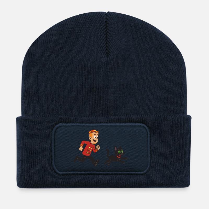 Franky & Meeko en courant - Beanie recyclé à patch - bleu marine