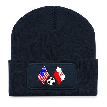 Fußball Polen gegen die USA - Recycelte Patch Beanie - French Navy - Vorne