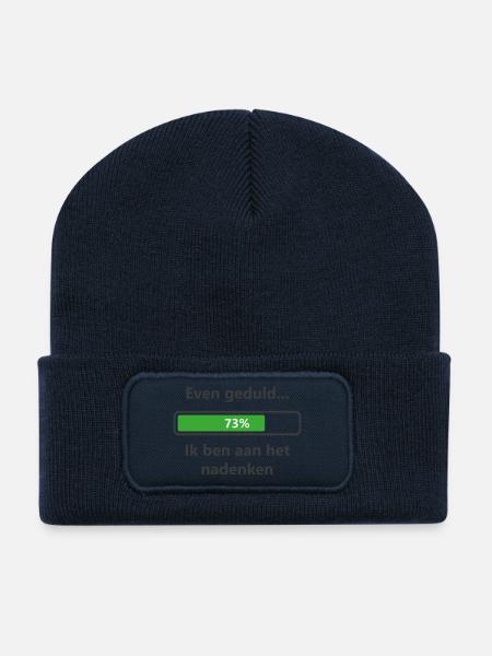 Patient... I'm thinking - Recycled Patch Beanie - french navy