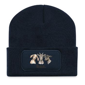 Ziegenblöken Lustiger Ziegenliebhaber Lustiges Blö - Recycelte Patch Beanie - French Navy - Vorne