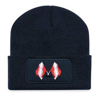 Gekreuzte Elsass-Flaggen mit dem Text "Elsass" - Recycelte Patch Beanie - French Navy - Vorne
