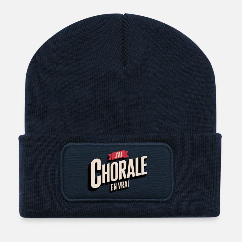 J'ai Chorale En vrie - Beanie recyclé à patch - bleu marine