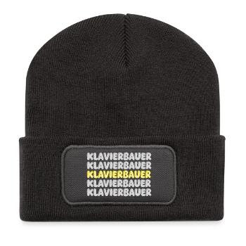 Work as a piano maker - Recycled Patch Beanie - dark grey - Front