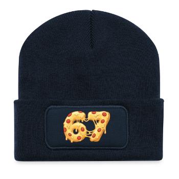 67 Pizza Meme Humour de l’amoureux de la cuisine italienne - Beanie recyclé à patch - bleu marine - Devant