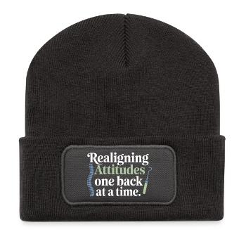 Lizenzierter DC-Experte für klinische Wirbelsäulenausrichtung - Recycelte Patch Beanie - Dunkelgrau - Vorne