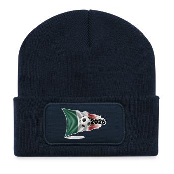 Drapeau du football du Mexique 2026 - Beanie recyclé à patch - bleu marine - Devant