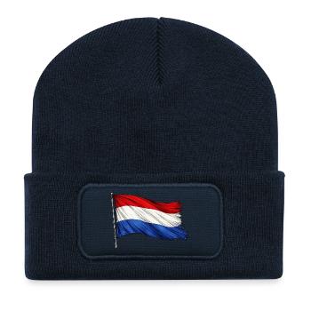 Netherlands Flag - Recycled Patch Beanie - french navy - Front