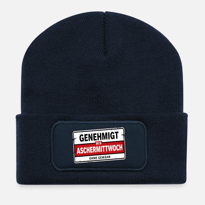 Satire approuvée jusqu’au mercredi des Cendres - Beanie recyclé à patch - bleu marine