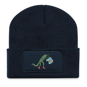 Kroko_mit_shirt - Recycelte Patch Beanie - French Navy - Vorne