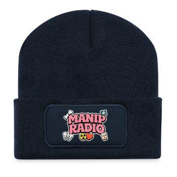Manip Radio Humor Symbole und Logo Radiologie - Recycelte Patch Beanie - French Navy - Vorne