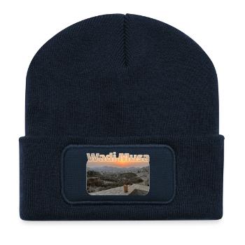 Wadi Musa Sonnenuntergang Panorama - Recycelte Patch Beanie - French Navy - Vorne