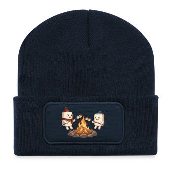 Lagerfeuer-Marshmallow-Freunde - Recycelte Patch Beanie - French Navy - Vorne