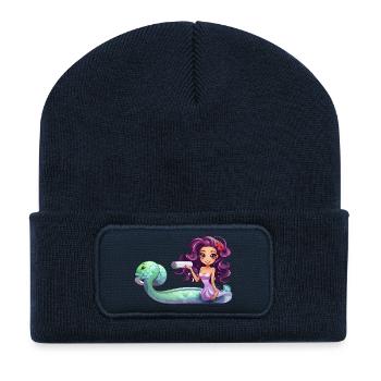 Underwater sorceress with role - Recycled Patch Beanie - french navy - Front