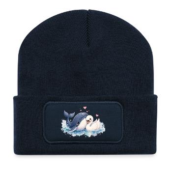 Wal & Schwan - Hope & Schwen in Love - Recycelte Patch Beanie - French Navy - Vorne