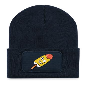 Fröhliches Zitronen-Eis Eiskrem Kinder  - Recycled Patch Beanie - french navy - Front