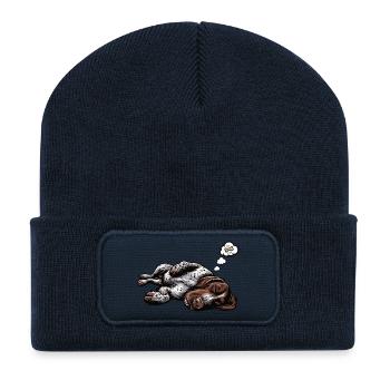 Deutsch Drahthaar Deutsch-Drahthaar Besitzer - Recycelte Patch Beanie - French Navy - Vorne