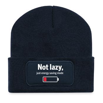 Pas un T-shirt en mode énergie paresseuse - Beanie recyclé à patch - bleu marine - Devant