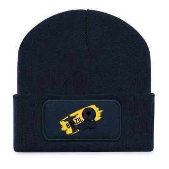 Brésil Football Maillot Supporter Brasil Soccer - Beanie recyclé à patch - bleu marine - Devant
