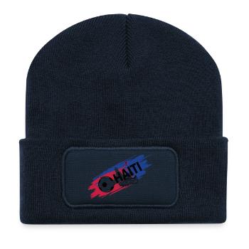Haiti Football Trikot Supporter Haiti Soccer Foot - Recycelte Patch Beanie - French Navy - Vorne
