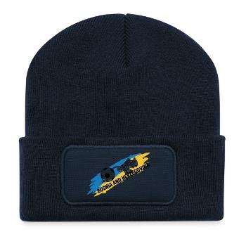 Bosnia Football Jersey Supporter Bosnia Soccer Fo - Recycled Patch Beanie - french navy - Front